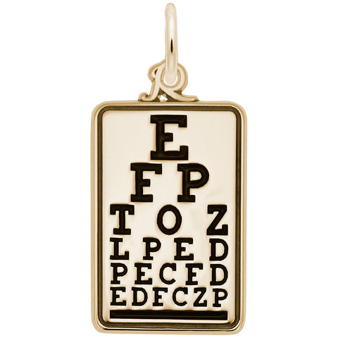 Eye Chart Charm in Yellow Gold Plated