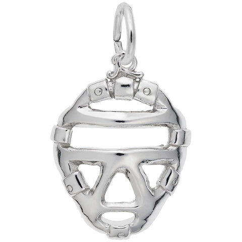 Catcher'S Mask Charm In Sterling Silver
