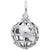 Globe 3D Charm In Sterling Silver