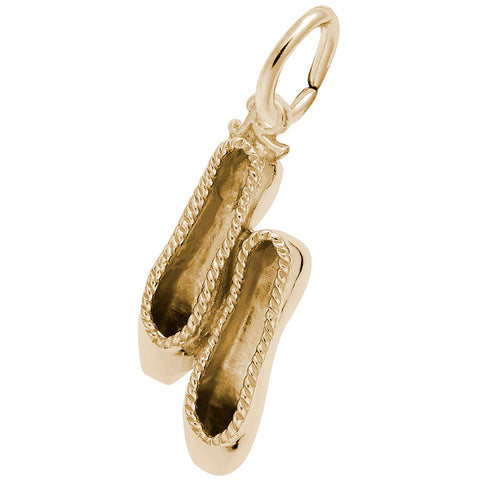 Ballet Slippers Charm In Yellow Gold