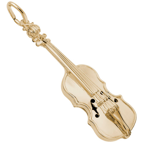 Violin Charm In Yellow Gold