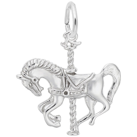 Carousel Charm In Sterling Silver