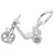 Tricycle Charm In 14K White Gold