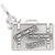 Suitcase Charm In Sterling Silver