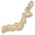 Map Of Japan charm in Yellow Gold Plated hide-image