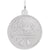 Merry Christmas Disc Charm In Sterling Silver