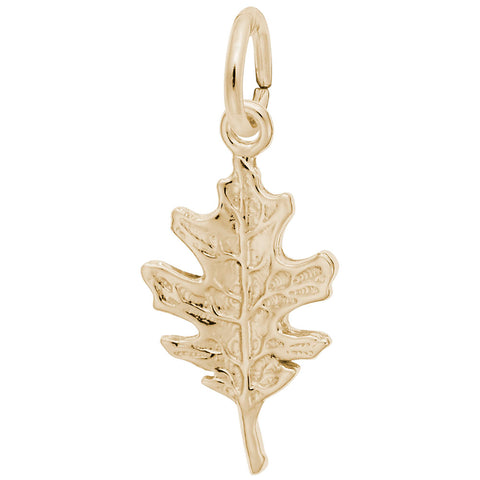 Oak Leaf Charm in Yellow Gold Plated