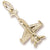 Fighter Jet Charm in 10k Yellow Gold hide-image