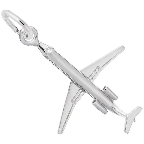 Airplane Charm In Sterling Silver