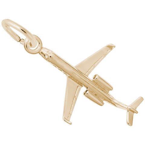 Airplane Regional Charm In Yellow Gold