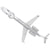 Airplane Regional Charm In Sterling Silver