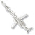 Airplane Regional charm in 14K White Gold hide-image