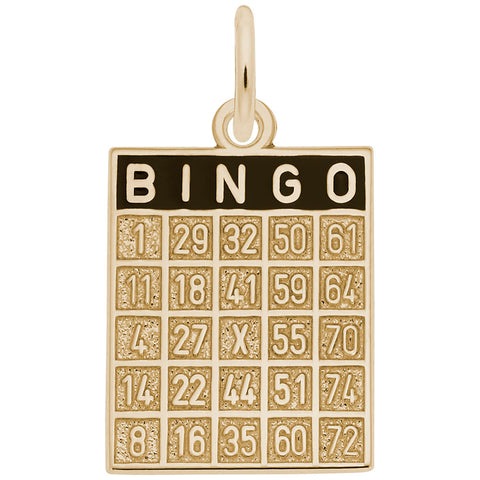 Bingo Card Charm In Yellow Gold