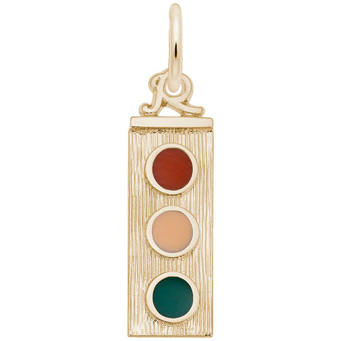 Traffic Light Charm in Yellow Gold Plated
