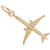 Airplane Charm in Yellow Gold Plated
