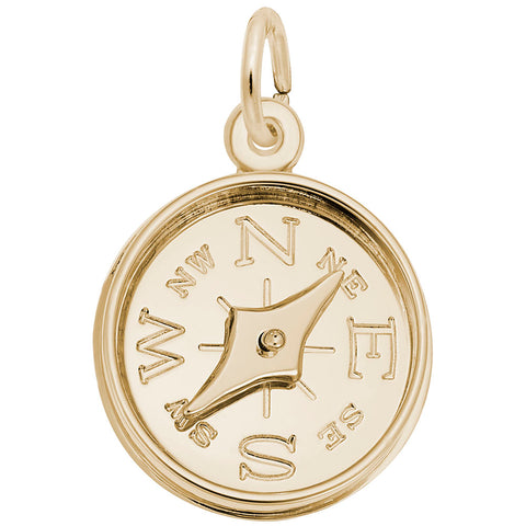 Compass Charm In Yellow Gold