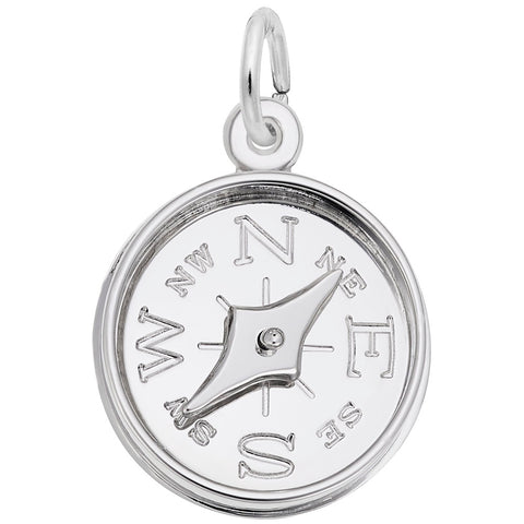 Compass Charm In Sterling Silver