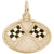 Flags Crossed Charm in Yellow Gold Plated