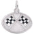 Flags Crossed Charm In Sterling Silver