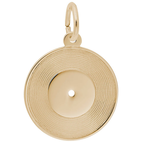 Record Charm in Yellow Gold Plated