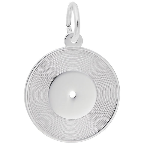 Record Charm In Sterling Silver