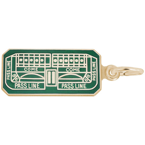Craps Table Charm in Yellow Gold Plated