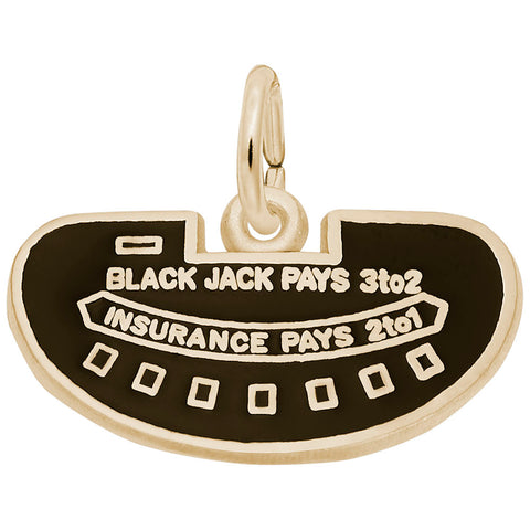 Black Jack Table Charm In Yellow Gold