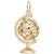 Globe 3D W Stand Charm in Yellow Gold Plated