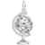 Globe 3D W Stand Charm In Sterling Silver