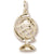 Globe 3D W Stand charm in Yellow Gold Plated hide-image