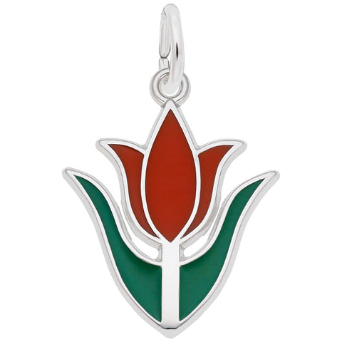 Tulip Charm In Sterling Silver