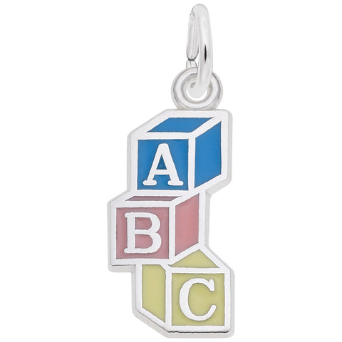Abc Block Charm In Sterling Silver