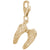 Angel Wings 3D Charm in Yellow Gold Plated