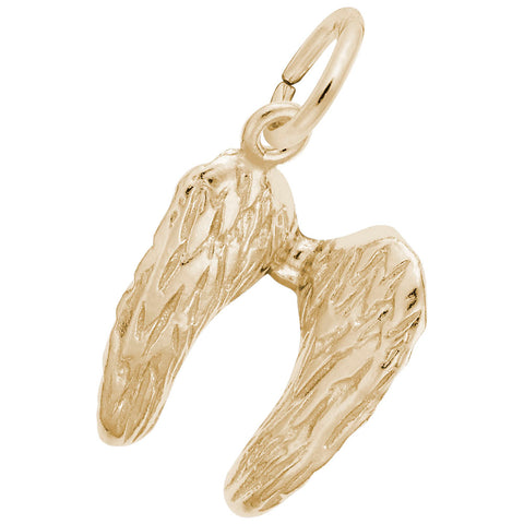 Angel Wings 3D Charm In Yellow Gold