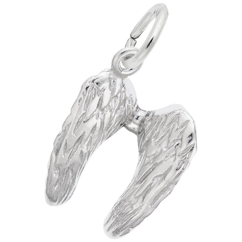 Angel Wings 3D Charm In Sterling Silver