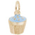 Blue Cupcake Charm in Yellow Gold Plated