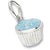 Blue Cupcake charm in Sterling Silver hide-image