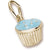Blue Cupcake Charm in 10k Yellow Gold hide-image