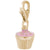Pink Cupcake Charm in Yellow Gold Plated