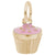 Pink Cupcake Charm In Yellow Gold
