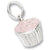 Pink Cupcake charm in Sterling Silver hide-image