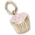 Pink Cupcake charm in Yellow Gold Plated hide-image