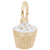White Cupcake Charm in Yellow Gold Plated
