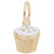 White Cupcake Charm in Yellow Gold Plated
