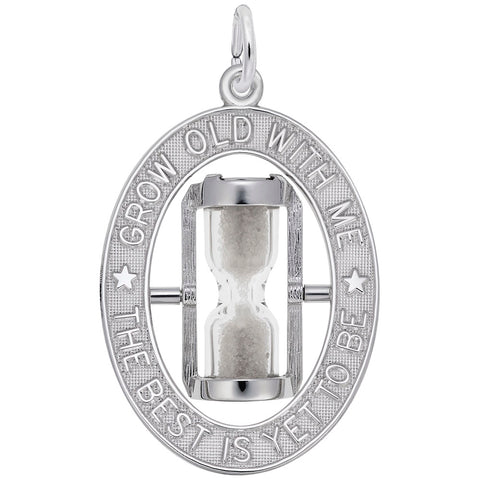 Hour Glass Charm In Sterling Silver