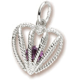 February Birthstone charm in Sterling Silver hide-image