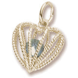March Birthstone charm in Yellow Gold Plated hide-image