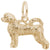 Portuguese Water Dog Charm in Yellow Gold Plated