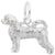 Portuguese Water Dog Charm In 14K White Gold