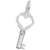 Plain Key With Heart Charm In Sterling Silver